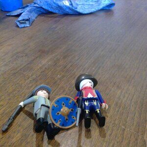 Vintage army Playmobil with gun shield and spear